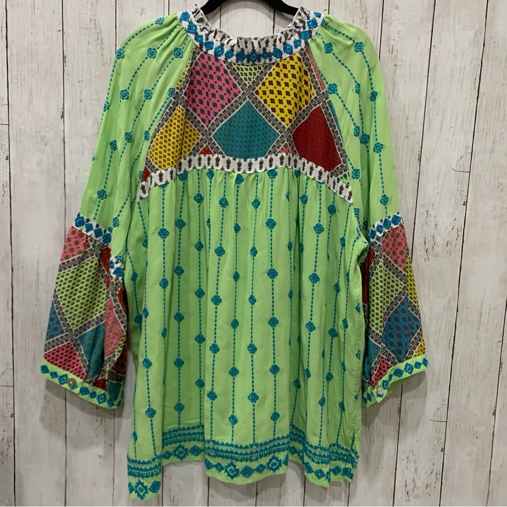 John Mark Embroidered Woven Multi Patchwork 2X Tu… - image 10